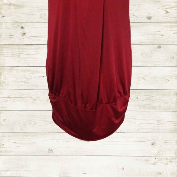 K scion Party prom mini dress size Small strapless color burgundy - Picture 6 of 13